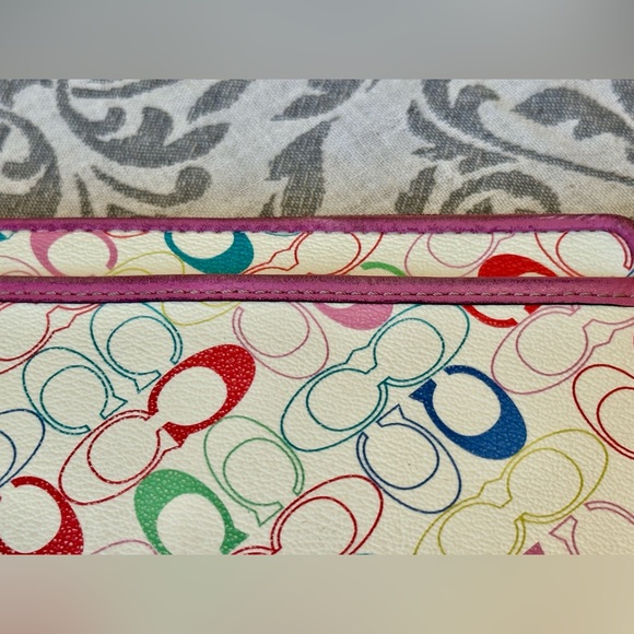 Coach Multicolor Signature C Tote AND Matching Wallet - Picture 6 of 12